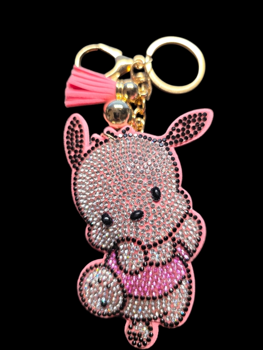 Pink Pochacco Hello Kitty Bag Charm Keychain with Tassel